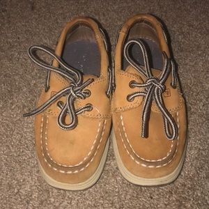 Kids Tan Sperry Top-Sider Slip On Shoe